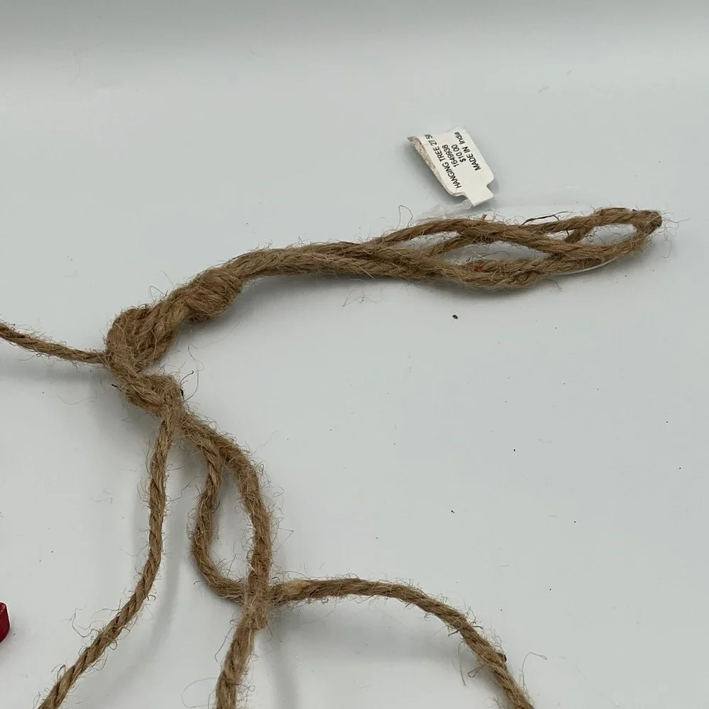 Sur la Table Hanging Tree Garland Red OS New Rustic Wood Jute 27.5in